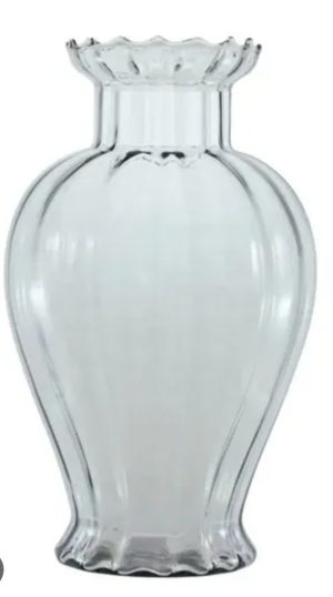 Vaso de vidro retana rigado 23cm X 14cm