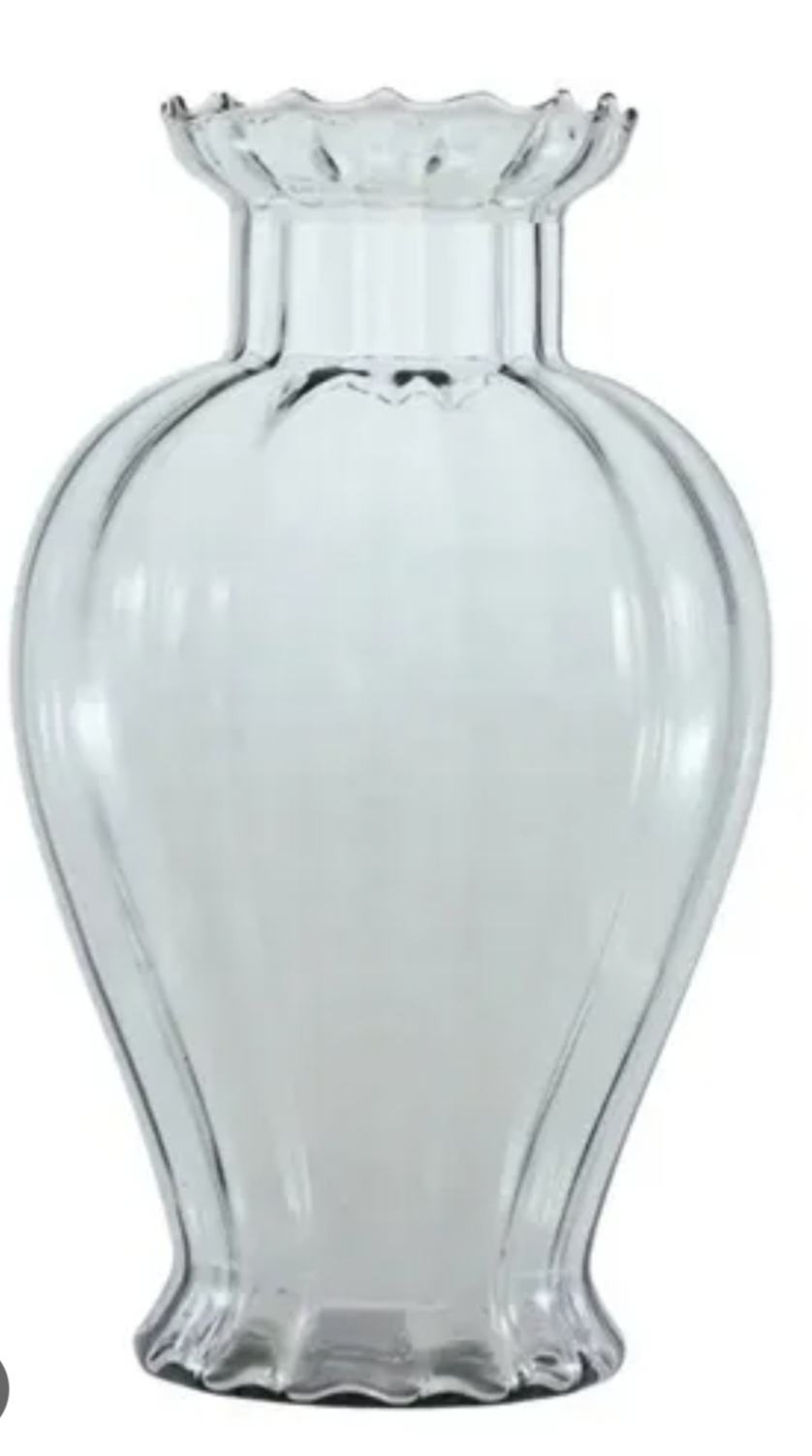 Vaso de vidro retana rigado 23cm X 14cm