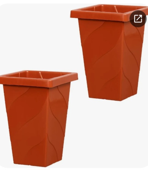Kit com 2 Vasos Roma Quadrado 16,5lts - Imagem 2